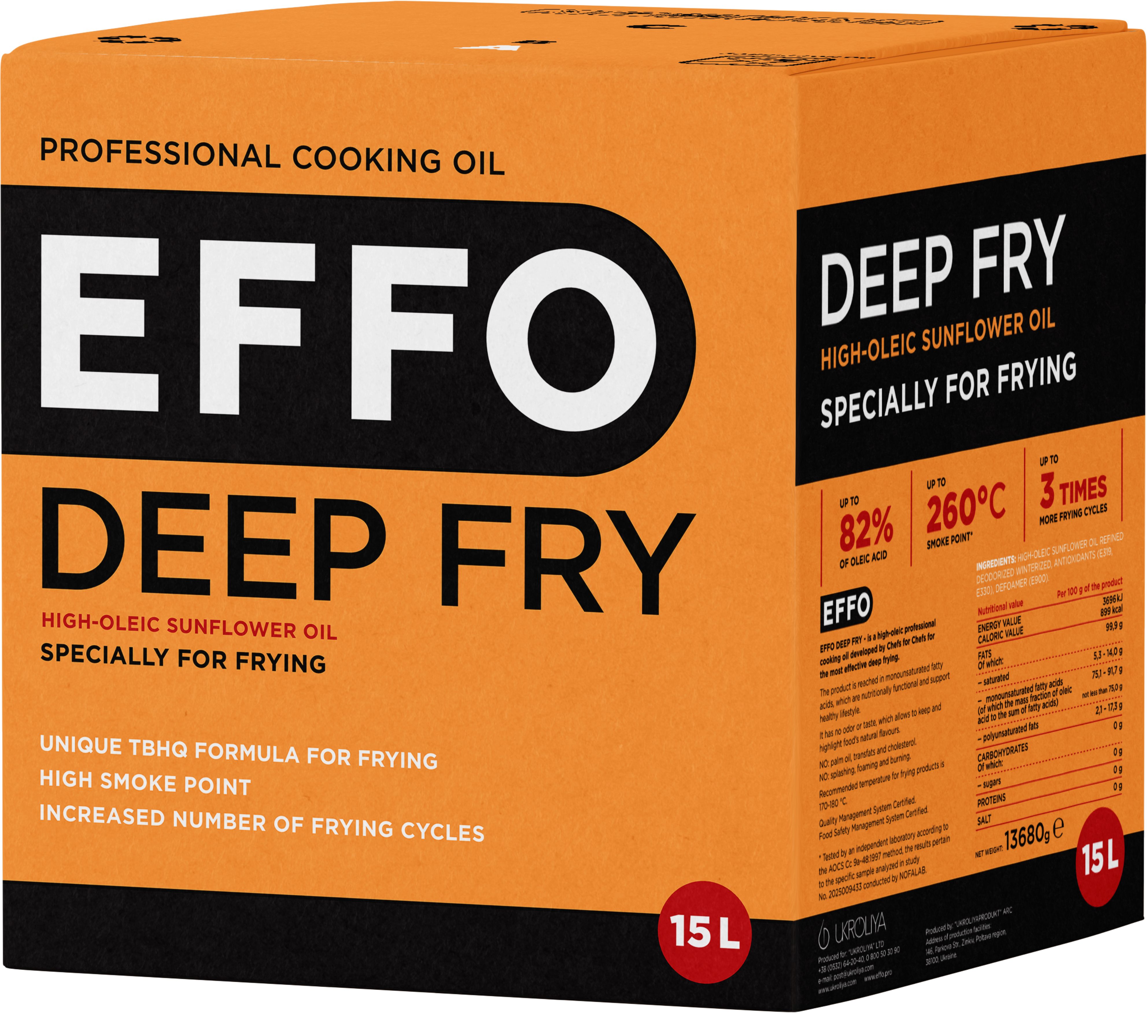 ПРОФЕСІЙНА КУЛІНАРНА ОЛІЯ EFFO DEEP FRY 15L